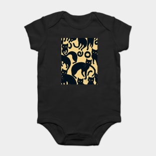 Black Cats for Cat lovers. Perfect gift for National Black Cat Day, model 8 Baby Bodysuit